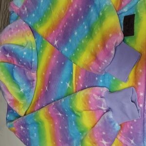 Rainbow Sherpa Hoodie Blanket